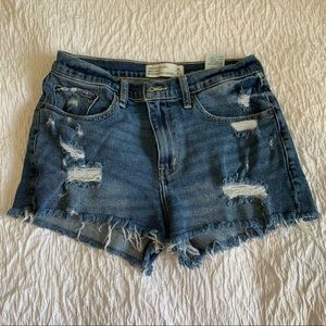 Abercrombie Dark Wash Mid-Rise Jean Shorts!